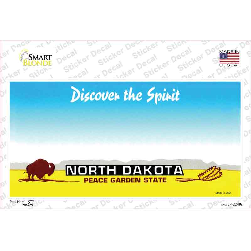 North Dakota State Blank Novelty Sticker Decal