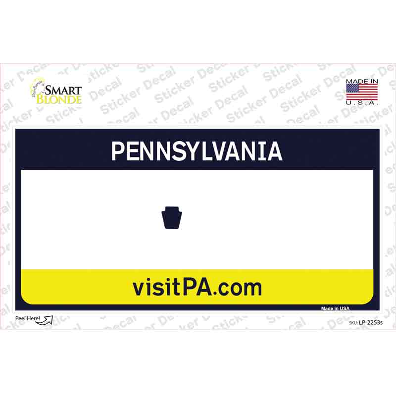 Pennsylvania State Blank Novelty Sticker Decal