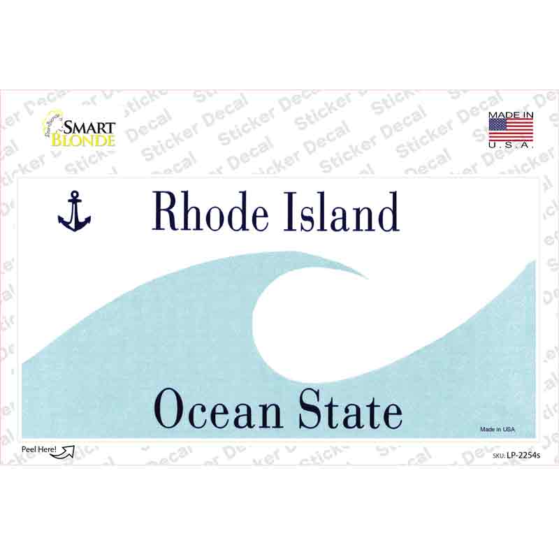 Rhode Island State Blank Novelty Sticker Decal