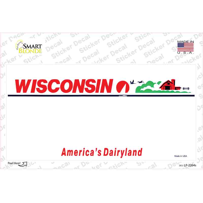 Wisconsin State Blank Novelty Sticker Decal