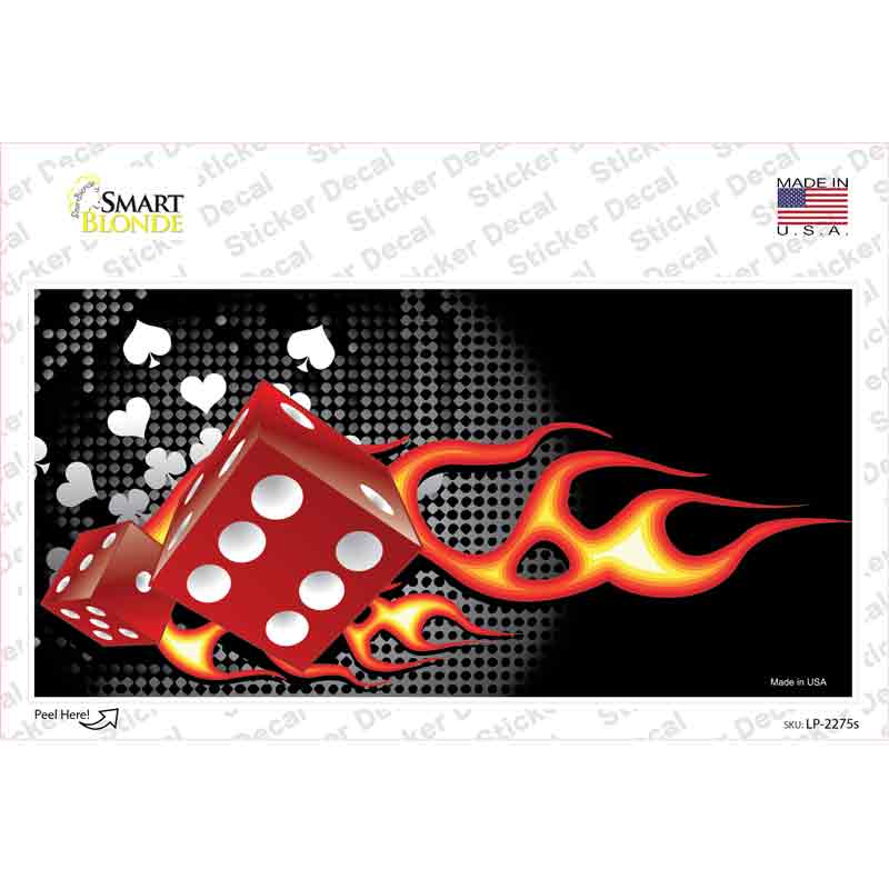 Fire Dice Flame Novelty Sticker Decal