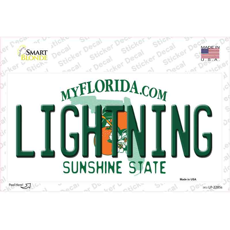 Lightning Florida State Novelty Sticker Decal