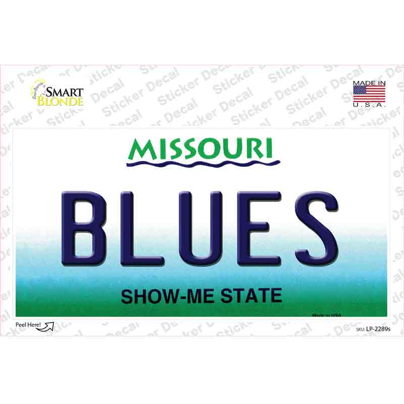 Blues Missouri State Novelty Sticker Decal