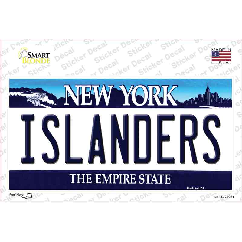 Islanders New York State Novelty Sticker Decal