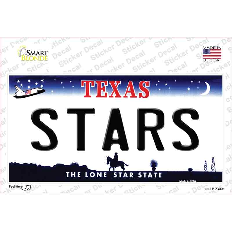 Stars Texas State Novelty Sticker Decal