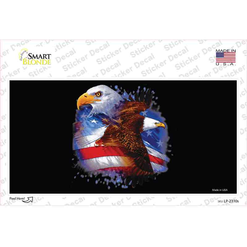 American Flag Eagles Novelty Sticker Decal