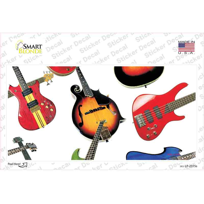 Guitars White Novelty Sticker Decal