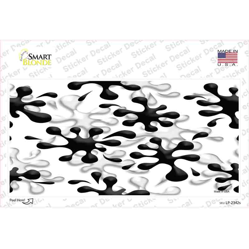 Splatter Black White Novelty Sticker Decal