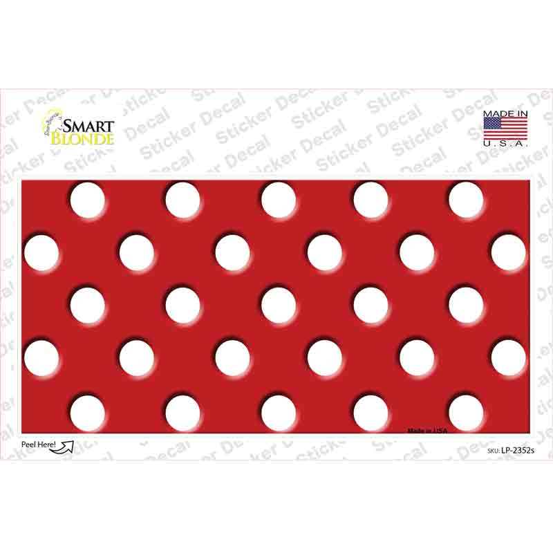 White Polka Dots Red Novelty Sticker Decal