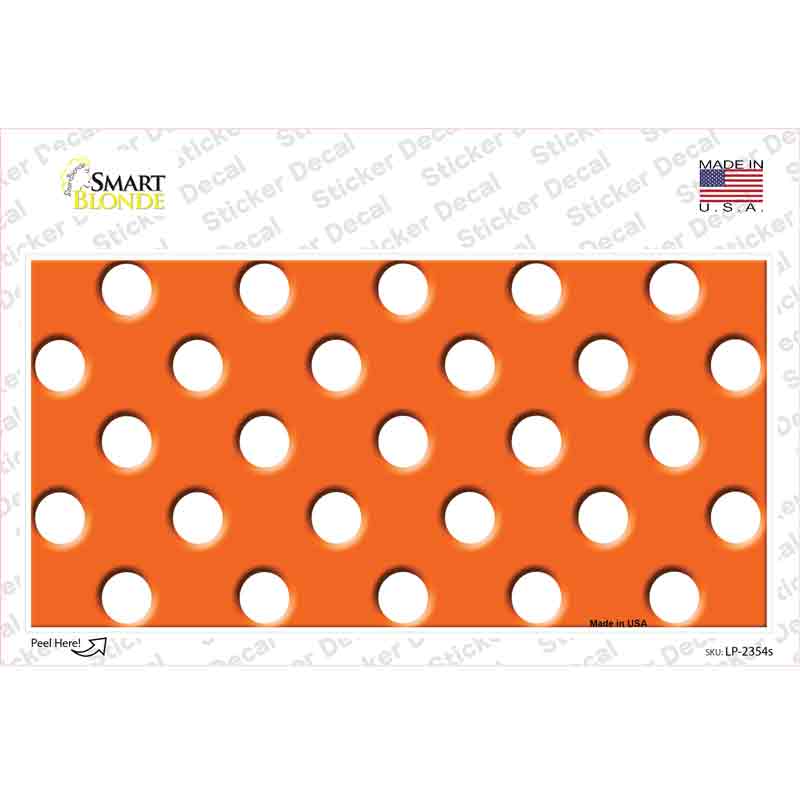 White Polka Dots Orange Novelty Sticker Decal