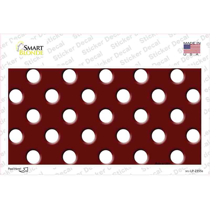 White Polka Dots Burgundy Novelty Sticker Decal