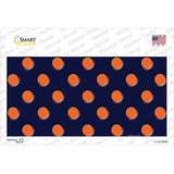 Orange Polka Dots Navy Blue Novelty Sticker Decal