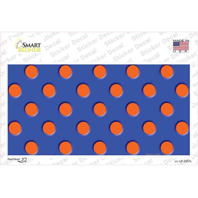 Orange Polka Dots Royal Blue Novelty Sticker Decal