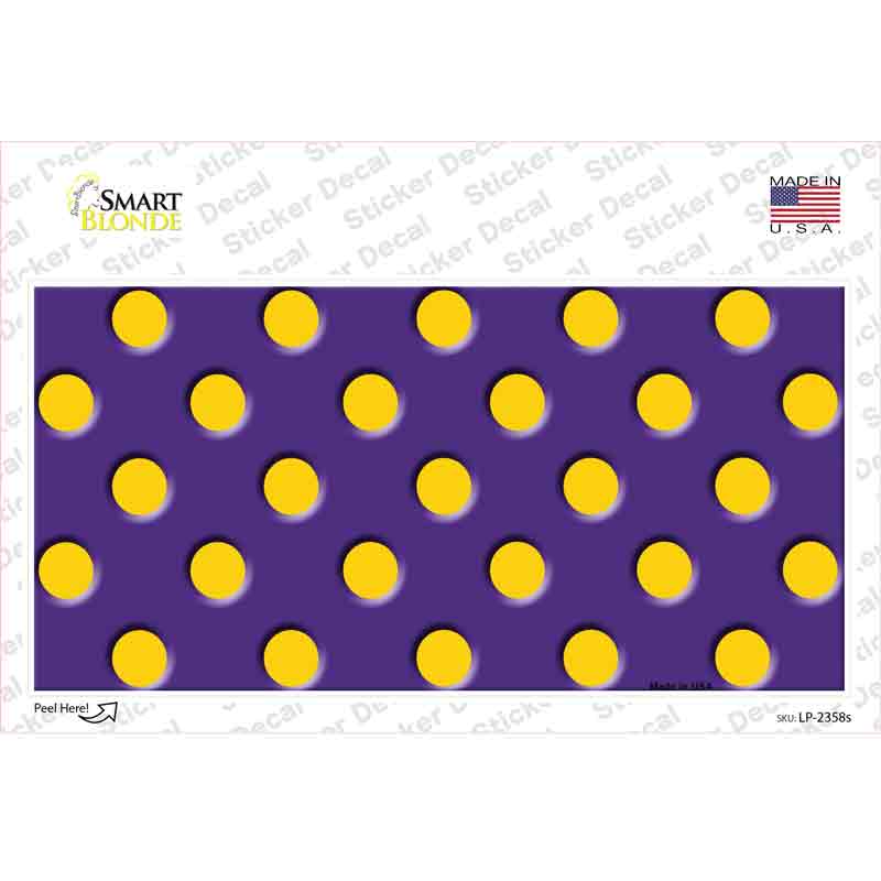 Yellow Polka Dots Purple Novelty Sticker Decal