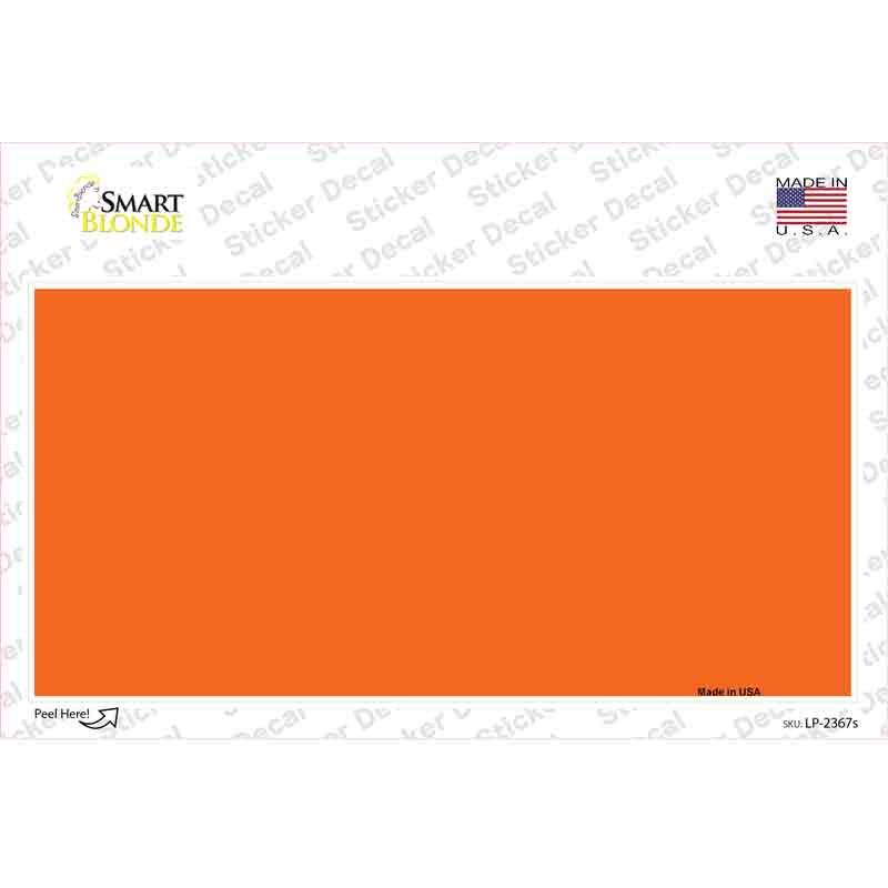 Orange Solid Novelty Sticker Decal