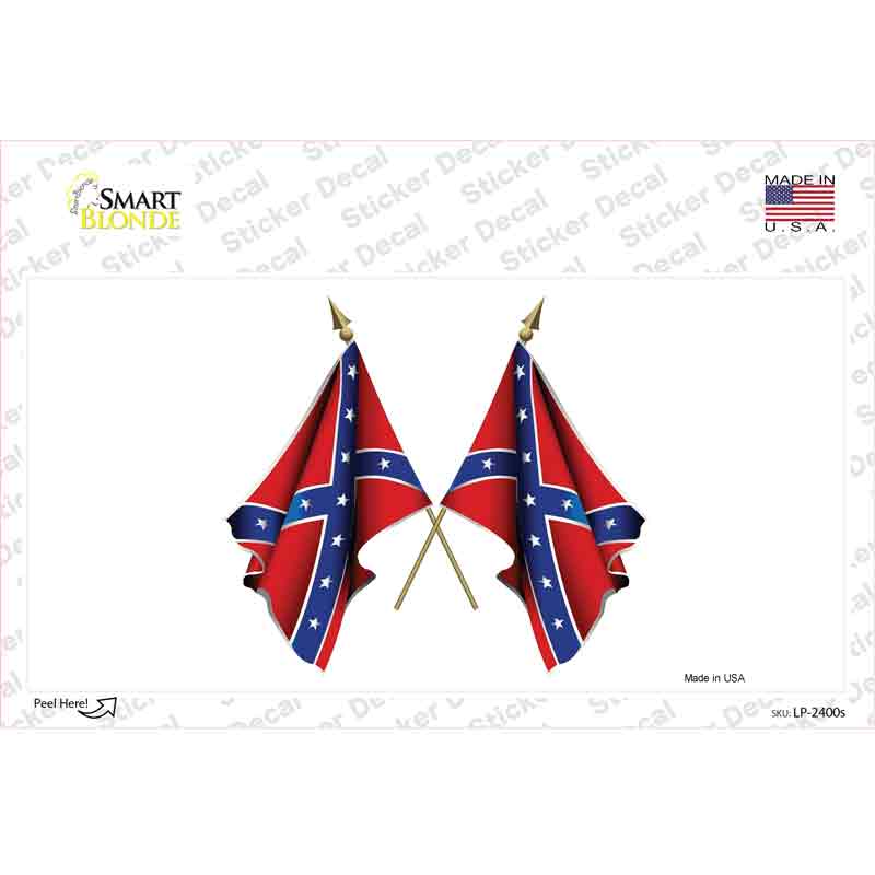 Confederate Crossed Flags Novelty Sticker Decal