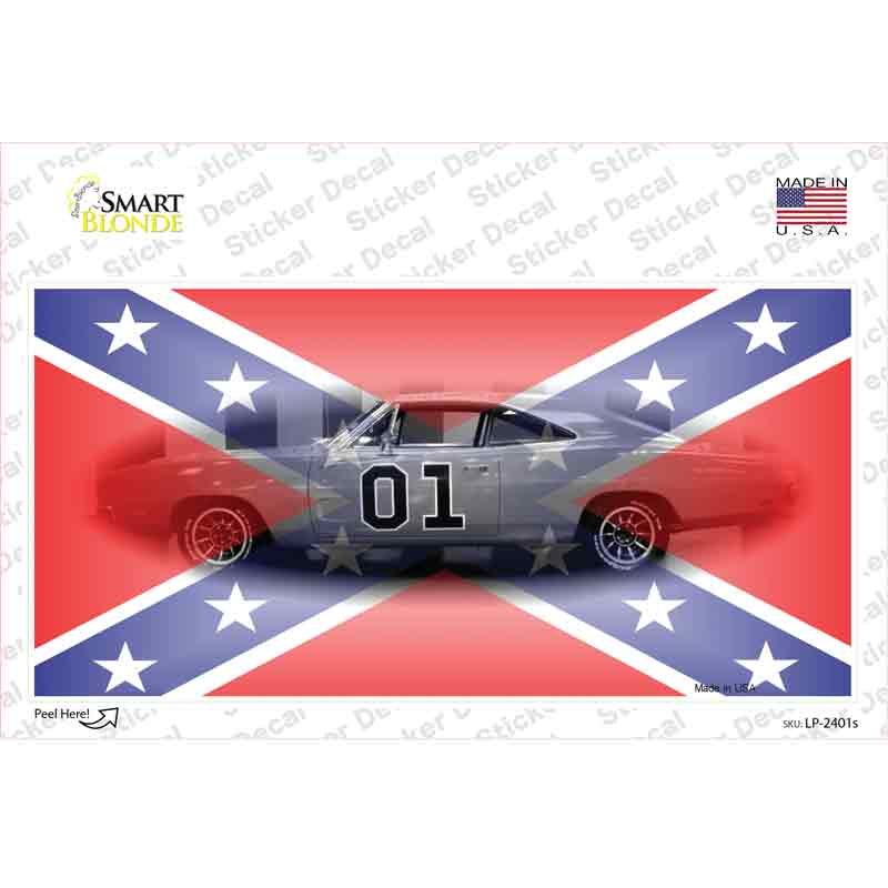 Confederate Flag Charger Novelty Sticker Decal
