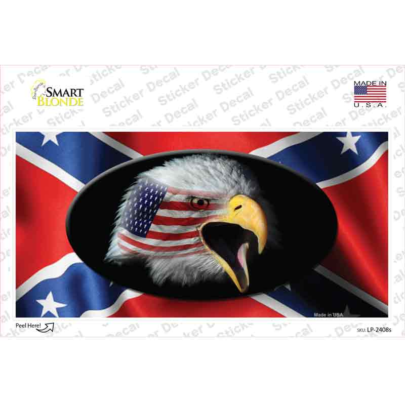 Rebel Flag American Eagle Novelty Sticker Decal