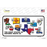Route 66 Historic 8 Flags Novelty Sticker Decal