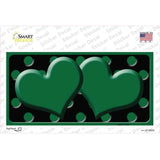 Green Black Polka Dot Green Center Hearts Novelty Sticker Decal