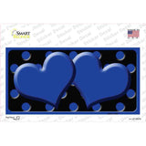Blue Black Polka Dot Blue Center Hearts Novelty Sticker Decal
