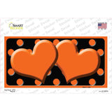 Orange Black Polka Dot Orange Center Hearts Novelty Sticker Decal