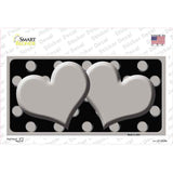 Grey Black Polka Dot Grey Center Hearts Novelty Sticker Decal