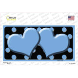 Light Blue Black Polka Dot Light Blue Centered Hearts Novelty Sticker Decal