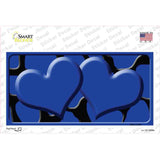 Blue Black Giraffe Blue Centered Hearts Novelty Sticker Decal