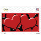Red Black Giraffe Red Centered Hearts Novelty Sticker Decal