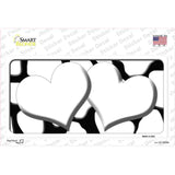 White Black Giraffe White Centered Hearts Novelty Sticker Decal