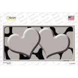 Grey Black Giraffe Grey Centered Hearts Novelty Sticker Decal