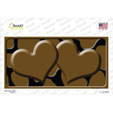 Brown Black Giraffe Brown Centered Hearts Novelty Sticker Decal