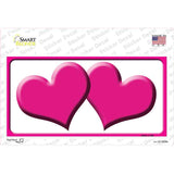Solid Pink Centered Hearts White Novelty Sticker Decal