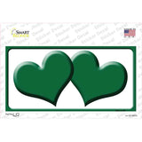 Solid Green Centered Hearts White Novelty Sticker Decal