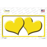 Solid Yellow Centered Hearts White Novelty Sticker Decal