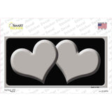 Solid Grey Centered Hearts Black Novelty Sticker Decal