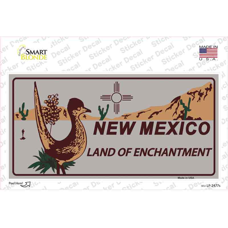 Roadrunner Gray New Mexico Novelty Sticker Decal
