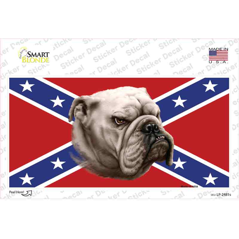 Confederate Flag Bulldog Novelty Sticker Decal