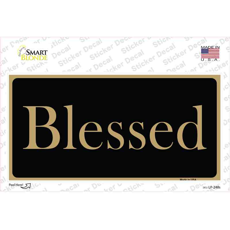 Blessed Gold Novelty Sticker Decal
