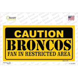 Caution Broncos Novelty Sticker Decal