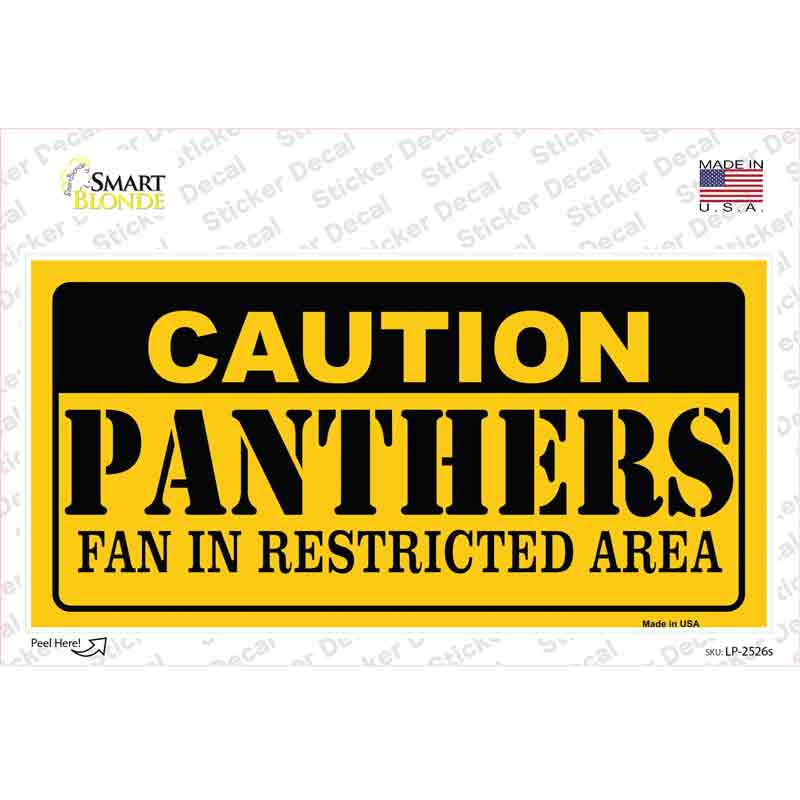 Caution Panthers Novelty Sticker Decal
