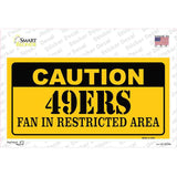Caution 49ers Novelty Sticker Decal