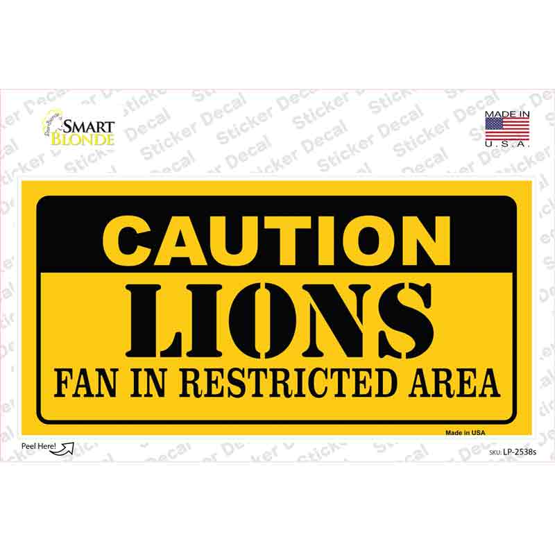Caution Lions Novelty Sticker Decal
