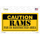 Caution Rams Novelty Sticker Decal