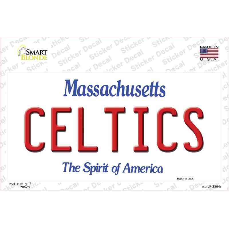 Celtics Massachusetts State Novelty Sticker Decal