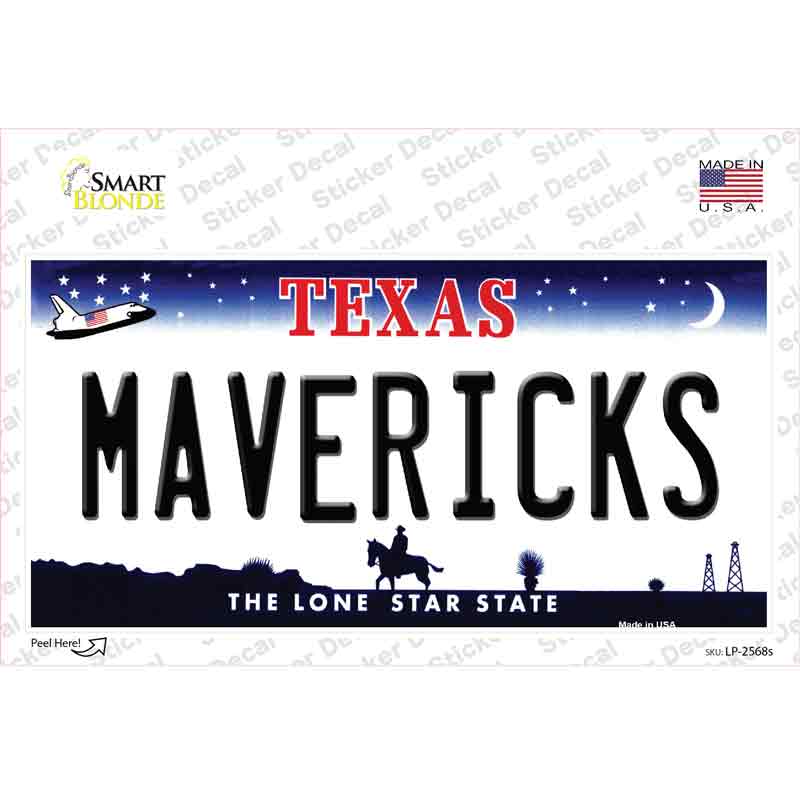 Mavericks Texas State Novelty Sticker Decal