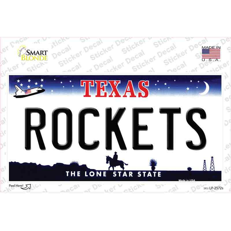 Rockets Texas State Novelty Sticker Decal
