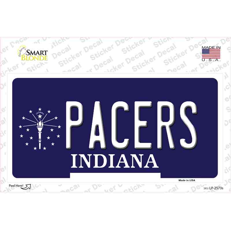Pacers Indiana State Novelty Sticker Decal