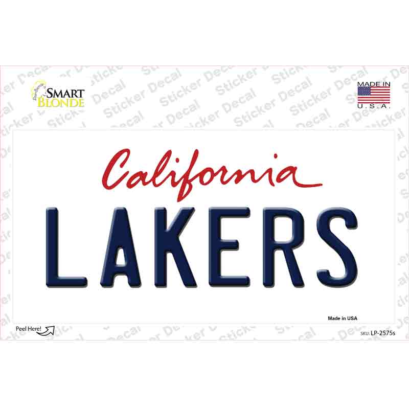 Lakers California State Novelty Sticker Decal